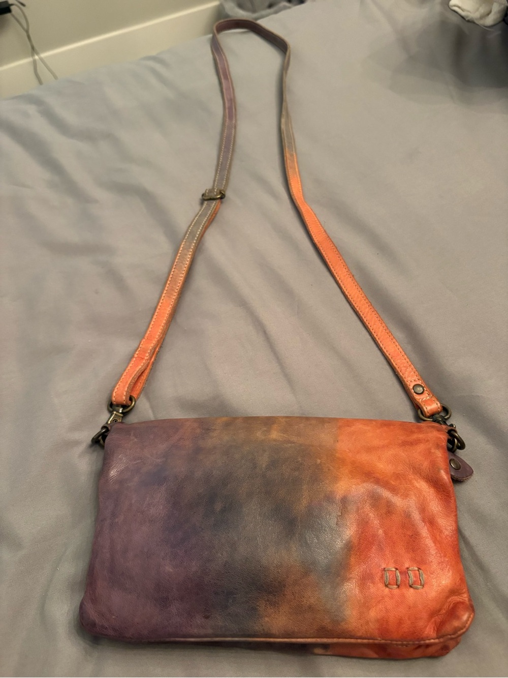 Bed Stu Ombre Leather Crossbody Clutch in Purple and Red - Picture 3 of 11